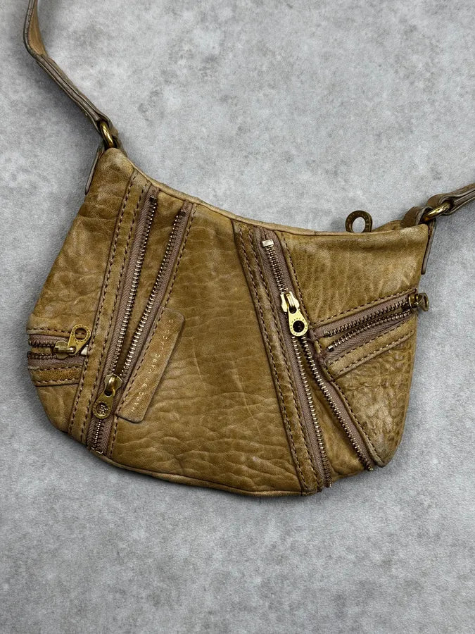 Marc Jacobs Camel Multi-Zip Crossbody Leather Bag gDQoVGz 4