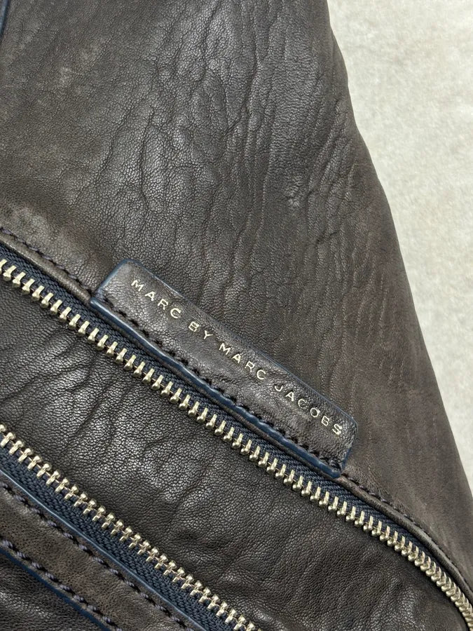 Marc Jacobs Dark Grey Leather Multi-Pocket Shoulder Bag SOAgDWR 7