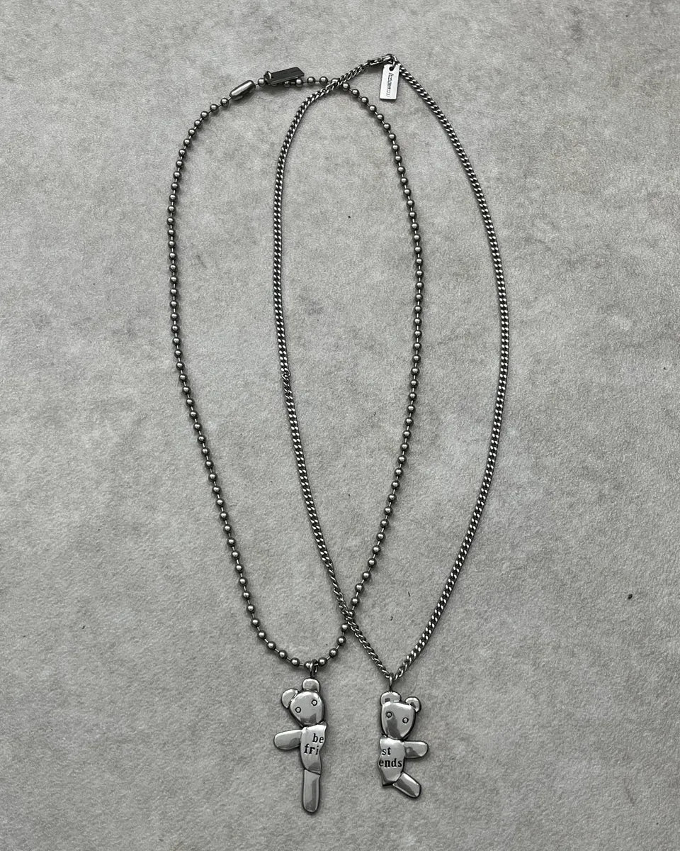 Marc Jacobs Destructured Teddy Bear Friendship Grey Necklace cxuntcA 0