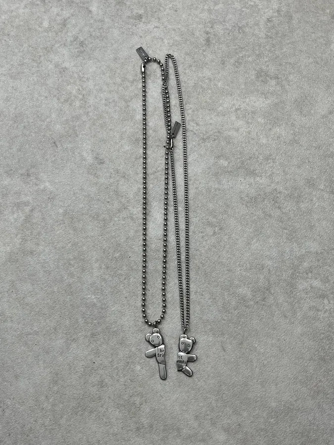 Marc Jacobs Destructured Teddy Bear Friendship Grey Necklace cxuntcA 2