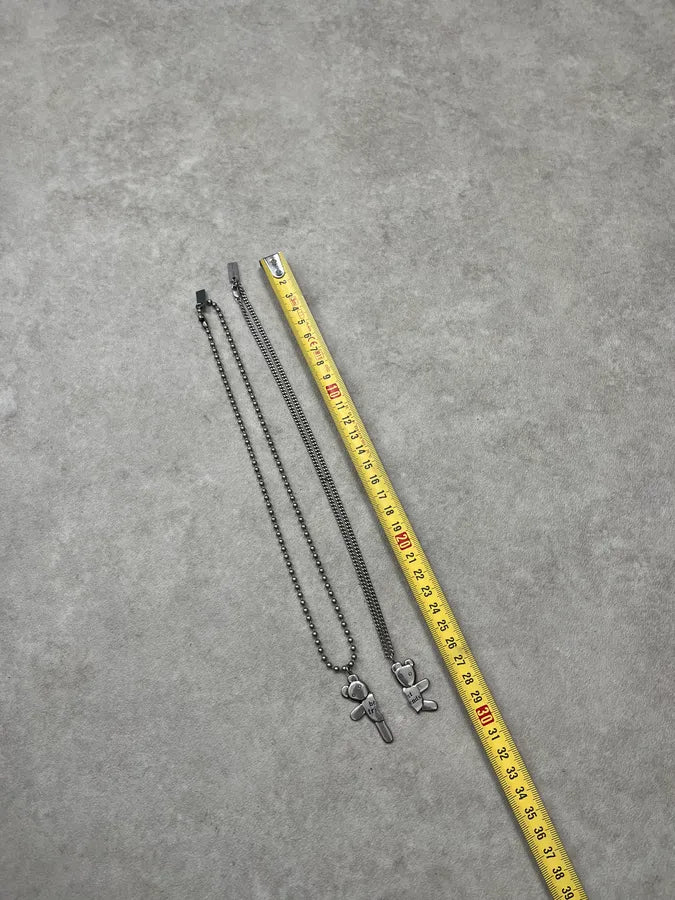 Marc Jacobs Destructured Teddy Bear Friendship Grey Necklace cxuntcA 6