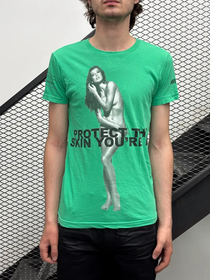 SS2014 Marc Jacobs Protect Your Skin Green Graphic T-shirt  vnNXeeU 1