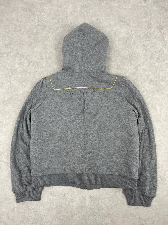 Marc Jacobs Grey Fur Hooded Cargo Zip Up Sweater WpNYDbU 5