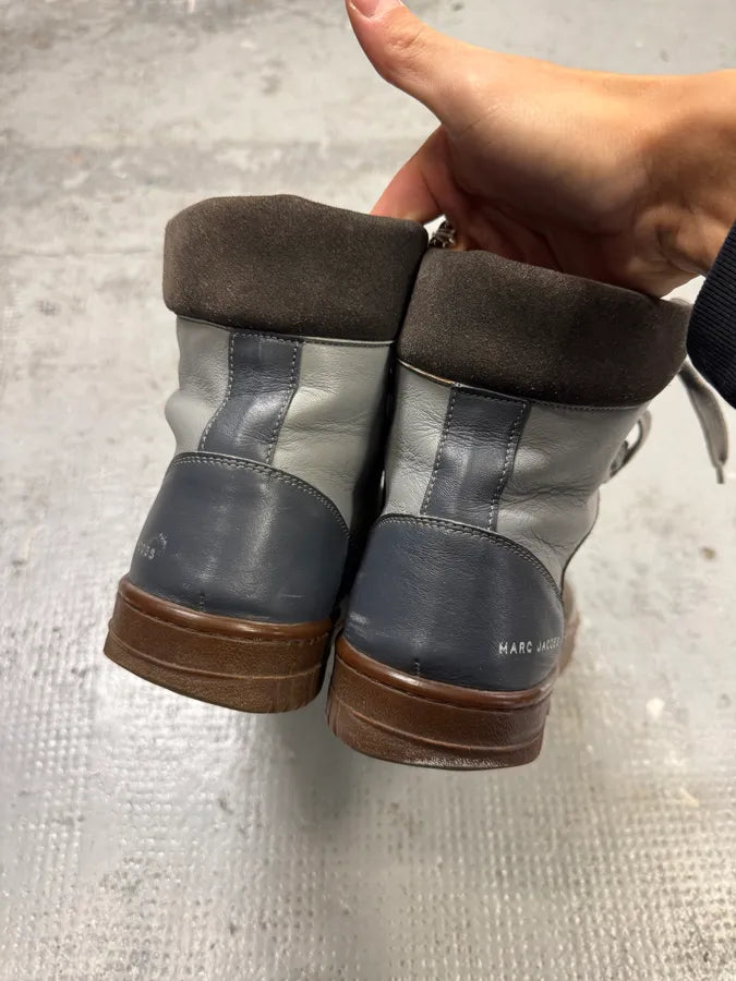 Marc Jacobs Grey Leather Gum High Sneakers kNgIGSa 3
