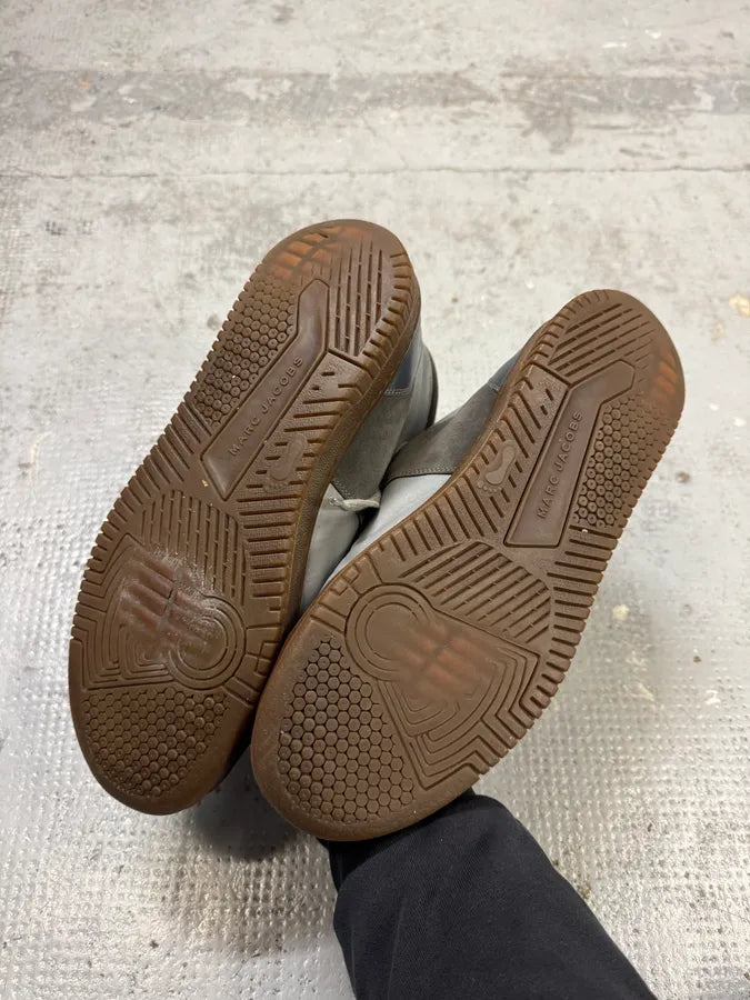 Marc Jacobs Grey Leather Gum High Sneakers kNgIGSa 5