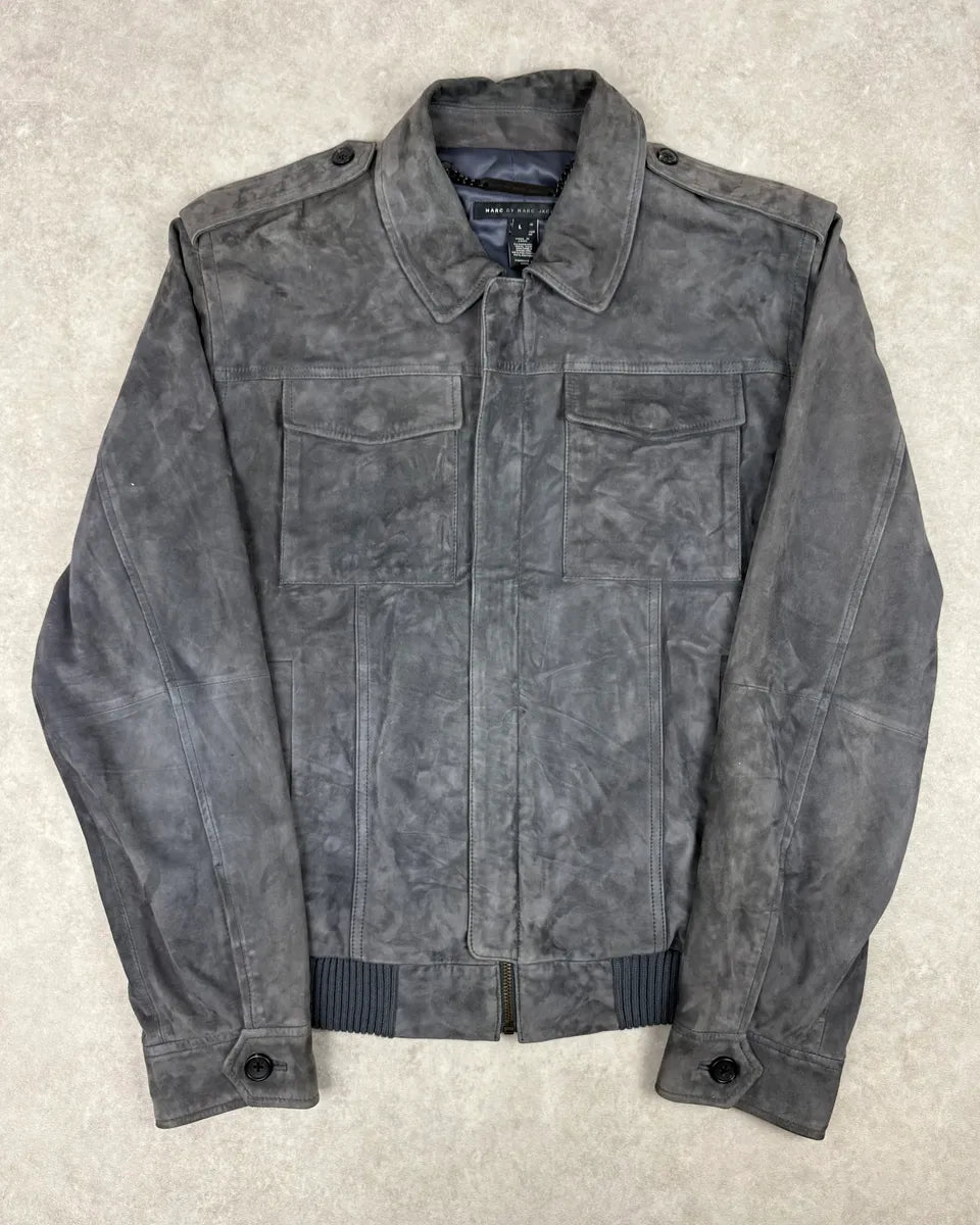 Marc Jacobs Grey Suede Leather Premium Jacket IynHRoS 0