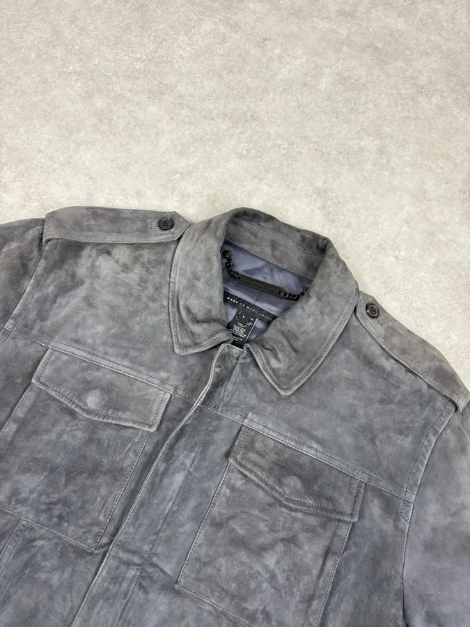 Marc Jacobs Grey Suede Leather Premium Jacket IynHRoS 3