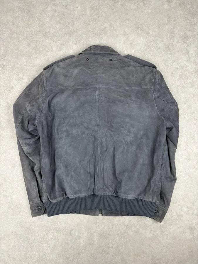 Marc Jacobs Grey Suede Leather Premium Jacket IynHRoS 4