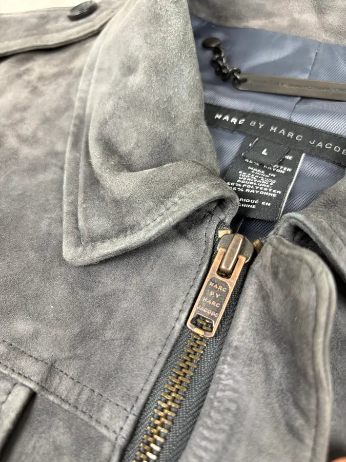 Marc Jacobs Grey Suede Leather Premium Jacket IynHRoS 8