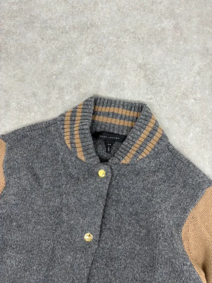 Marc Jacobs Grey Wool Contrast Sleeves Teddy Jacket gwUHWgU 4