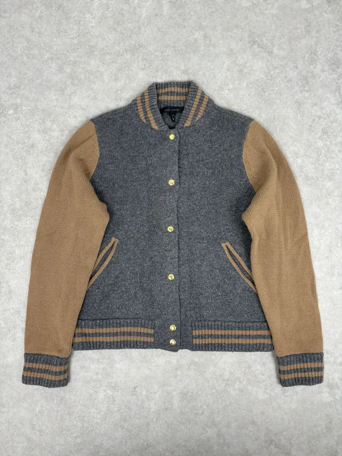 Marc Jacobs Grey Wool Contrast Sleeves Teddy Jacket gwUHWgU 3