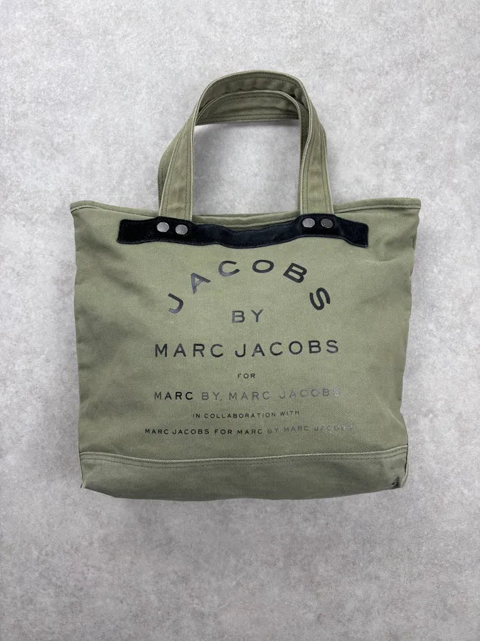 Marc Jacobs Khaki Canvas Logo Tote Bag RawSqsy 1