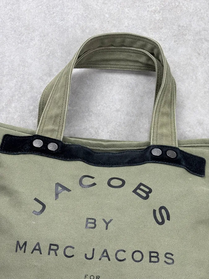 Marc Jacobs Khaki Canvas Logo Tote Bag RawSqsy 3