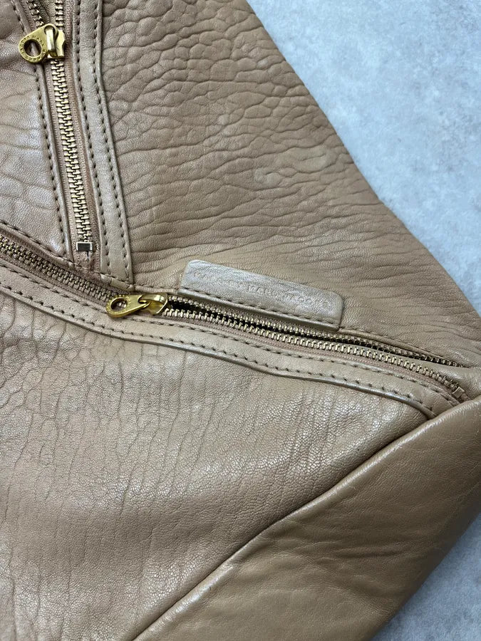 Marc Jacobs Multi-Zip Beige Leather Shoulder Bag uWYIfbq 4
