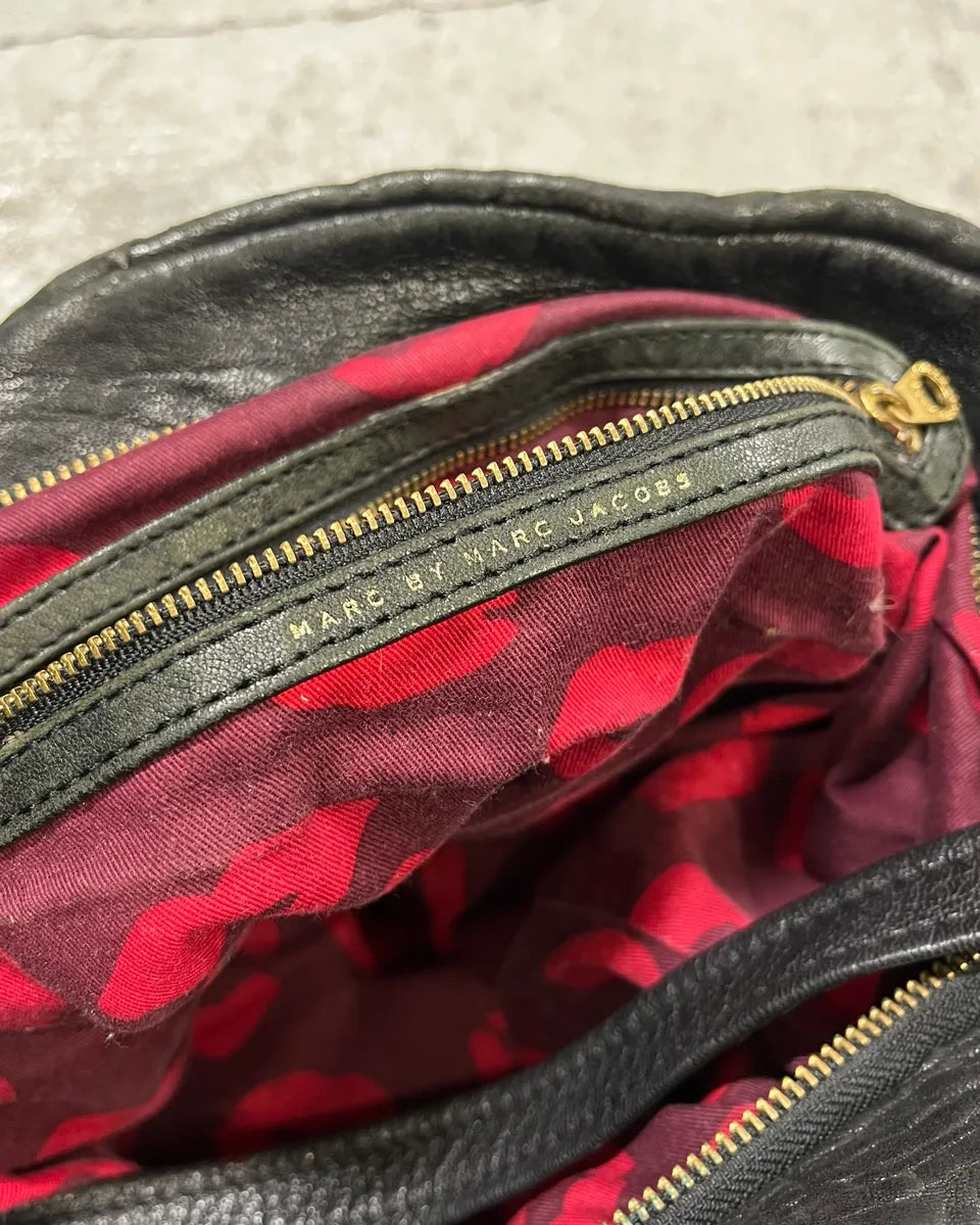 Marc Jacobs Multi Zip Black Grained Leather Shoulder Bag YnMOpCf 7