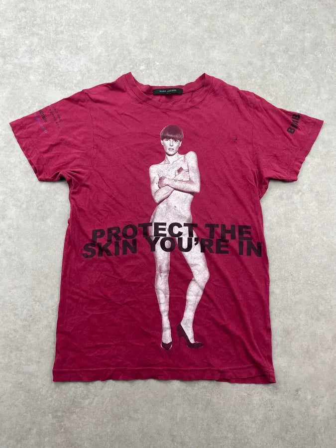 Marc Jacobs Red Protect Your Skin Charity Graphic T-Shirt SdXKDAe 0