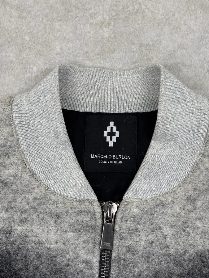 Marcelo Burlon Black & Grey Wool Bomber Jacket OXhRukn 7