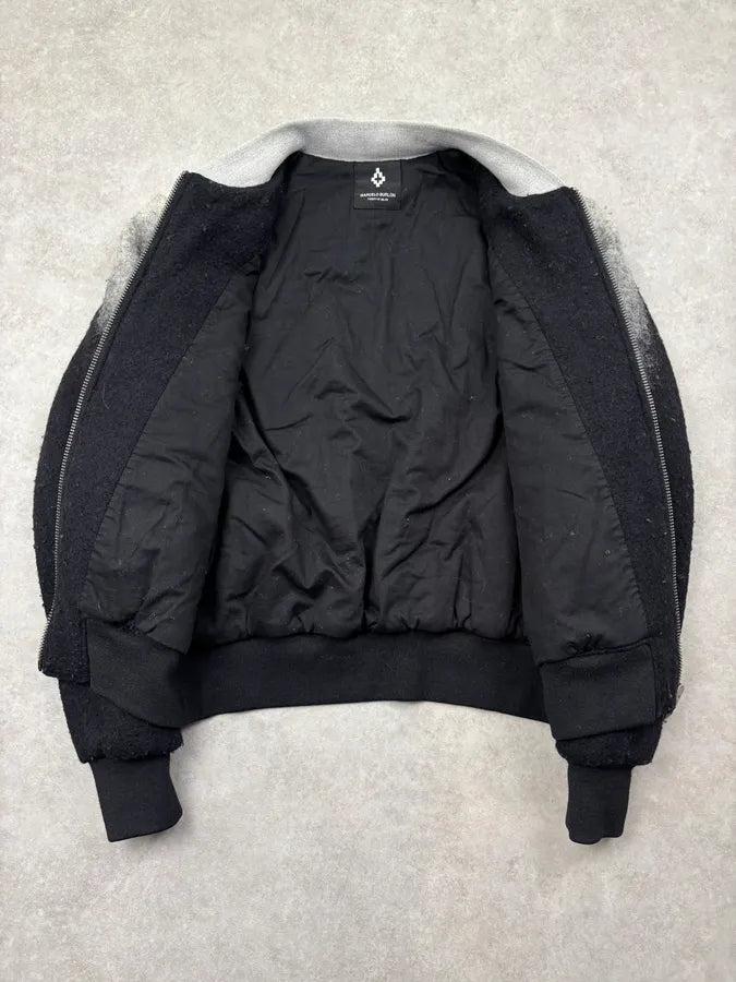 Marcelo Burlon Black & Grey Wool Bomber Jacket OXhRukn 6