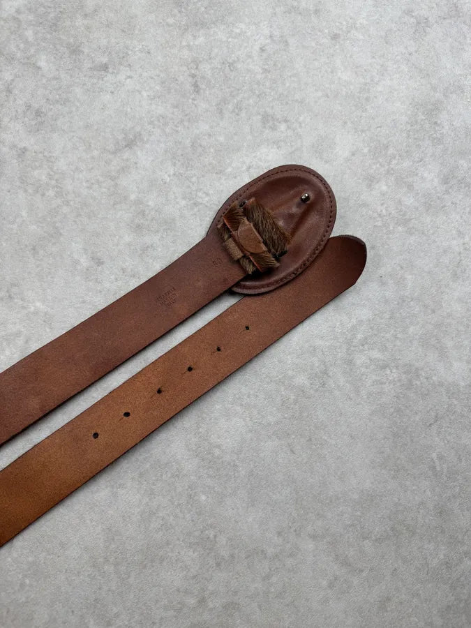 Margiela Brown Calf Hair Signature Buckle Belt mkhRytL 5