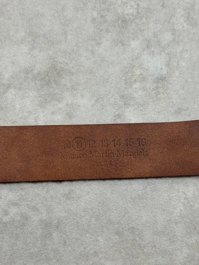Margiela Brown Calf Hair Signature Buckle Belt mkhRytL 7