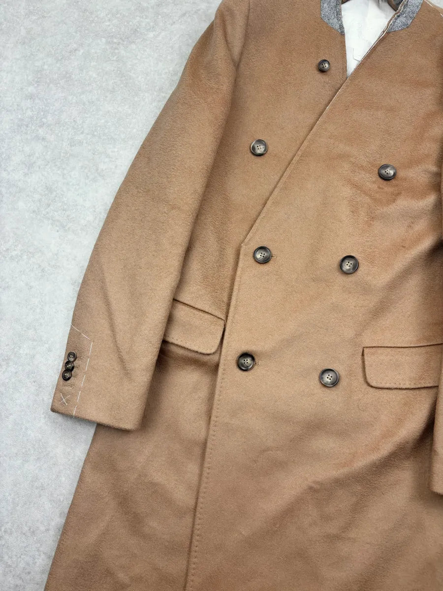 AW2012 Maison Margiela H&M Camel Wool Double-Breasted Long Coat  iHzrBQH 7
