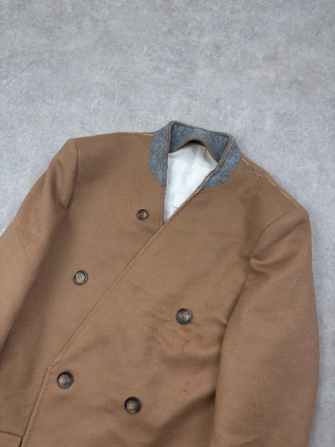 AW2012 Maison Margiela H&M Camel Wool Double-Breasted Long Coat  iHzrBQH 3