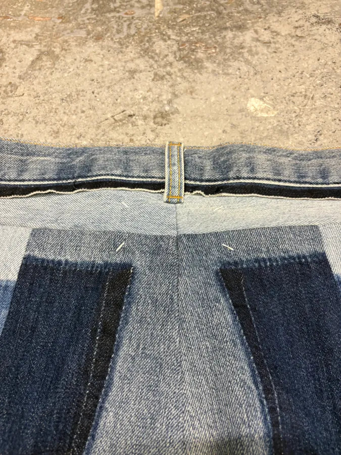 Maison Margiela Destructured Two Tone Blue Denim Jeans eAukThP 8