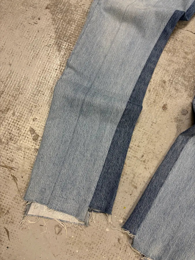 Maison Margiela Destructured Two Tone Blue Denim Jeans eAukThP 7