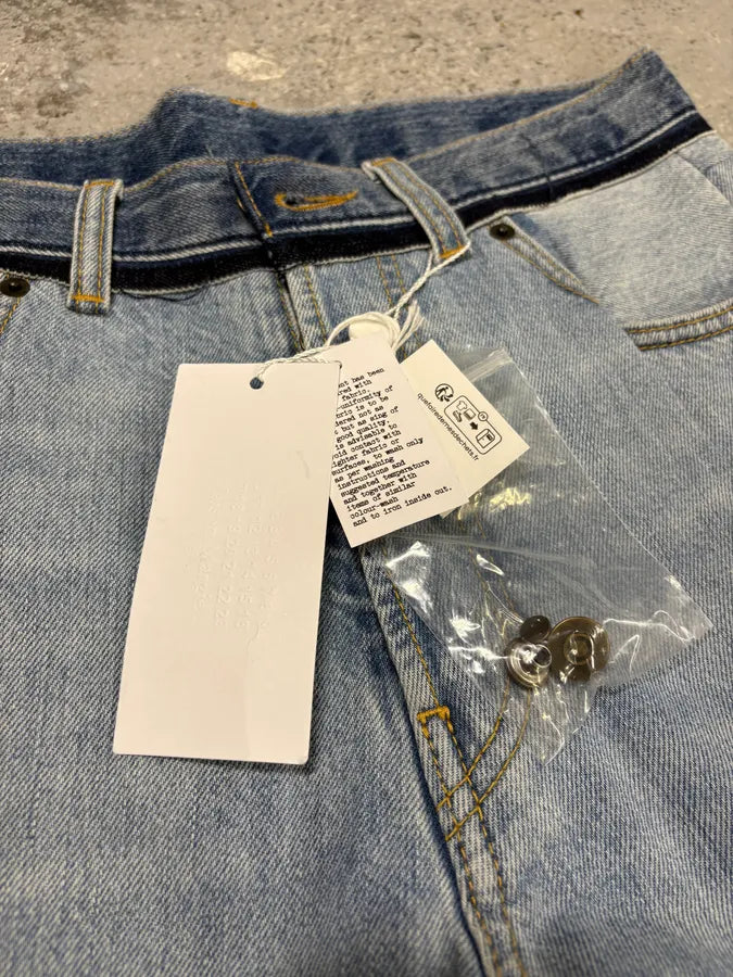 Maison Margiela Destructured Two Tone Blue Denim Jeans eAukThP 11