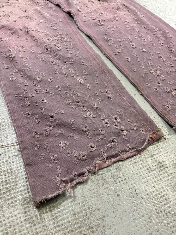 SS2023 Maison Margiela Purple Faded Holes Denim Jeans mNEcelr 7