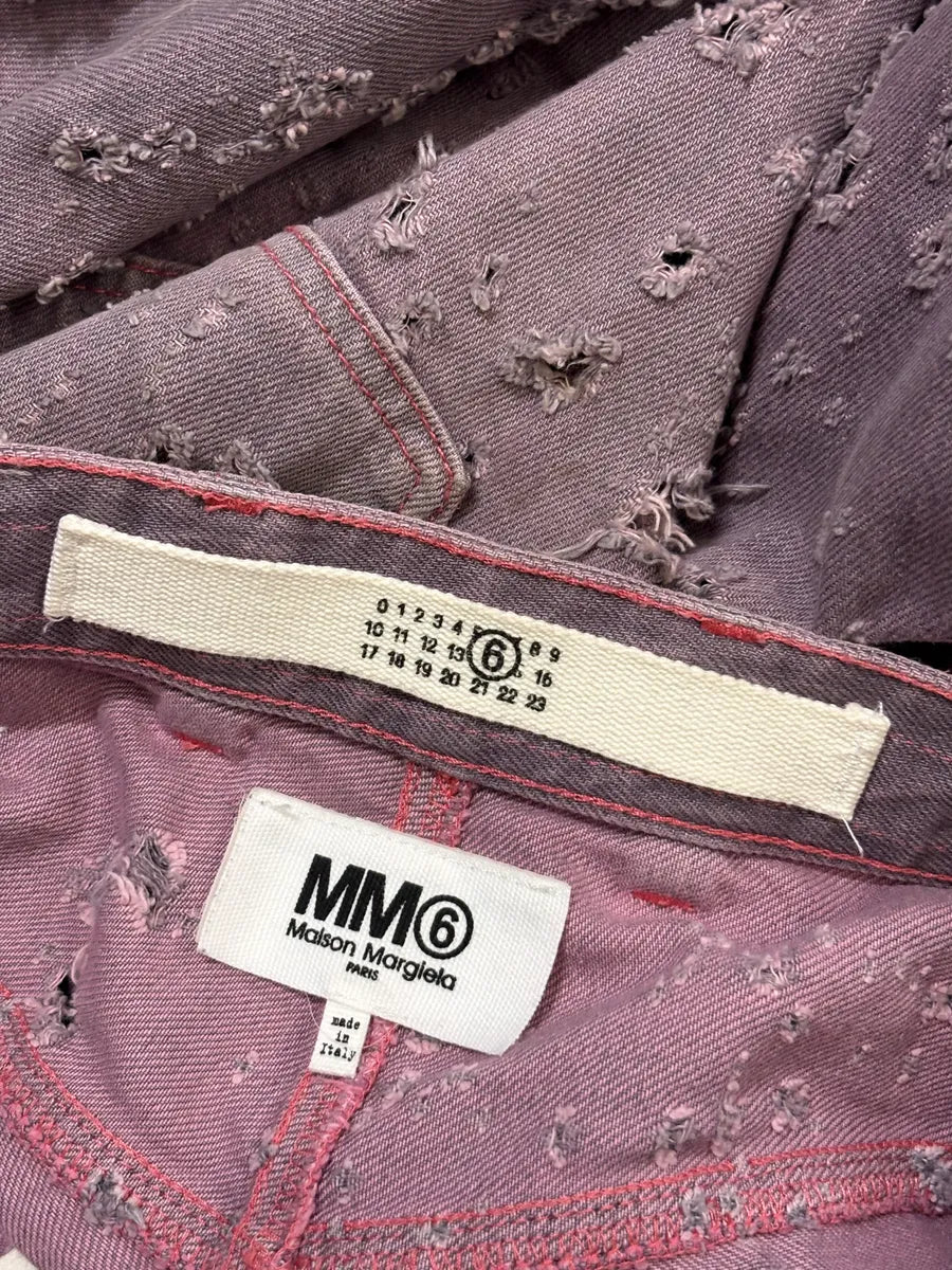 SS2023 Maison Margiela Purple Faded Holes Denim Jeans mNEcelr 10