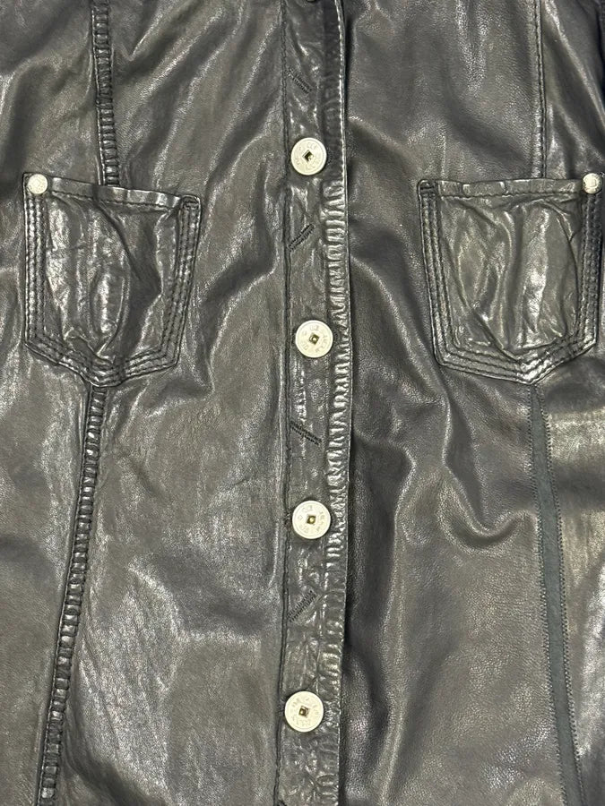Marithé + François Girbaud Black Avant-Garde Patches Leather Jacket ABAiztM 8