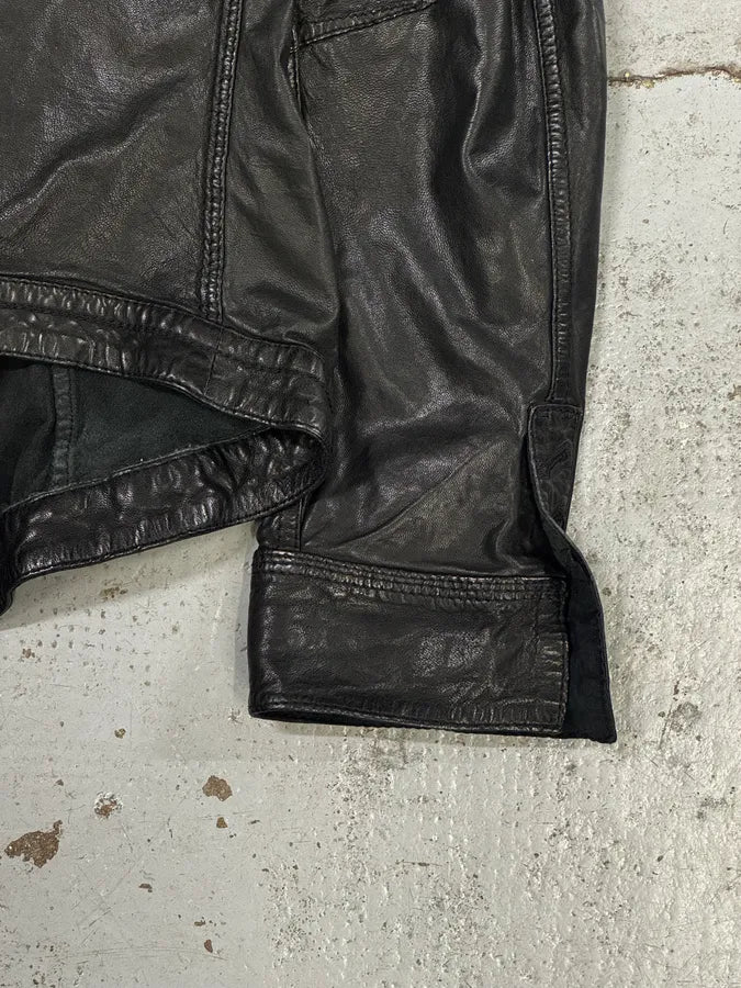 Marithé + François Girbaud Black Avant-Garde Patches Leather Jacket ABAiztM 10