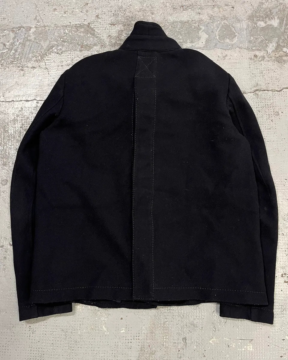 Marithé + François Girbaud Black Buttoned Officer Jacket FkXErXK 5