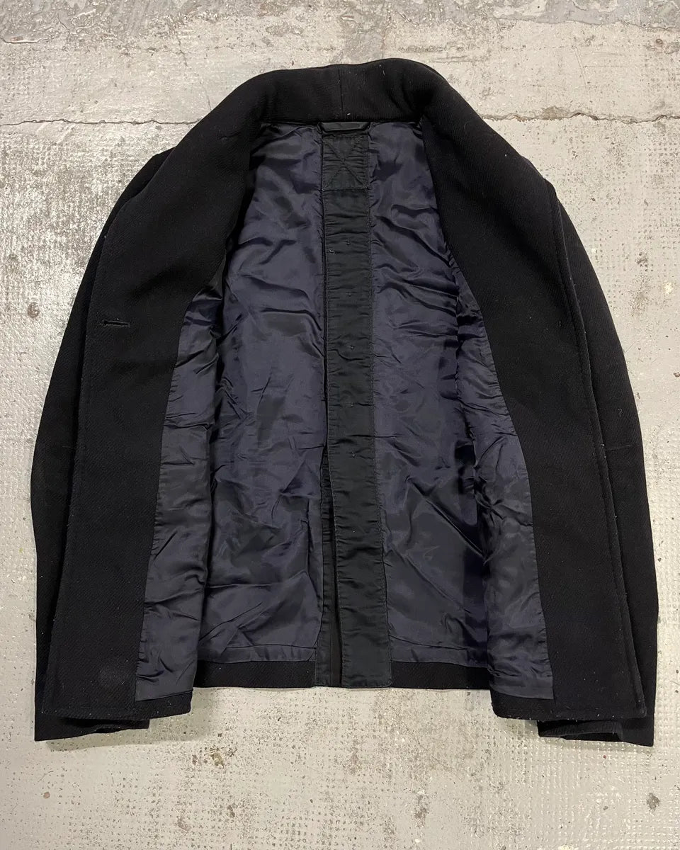 Marithé + François Girbaud Black Buttoned Officer Jacket FkXErXK 6