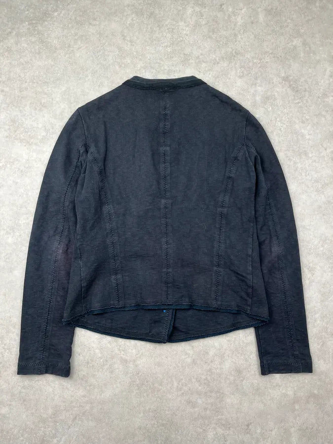 2000s Marithé + François Girbaud Dark Blue Gold Button Cardigan oSoJLQR 4