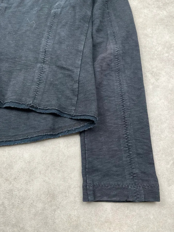 2000s Marithé + François Girbaud Dark Blue Gold Button Cardigan oSoJLQR 8