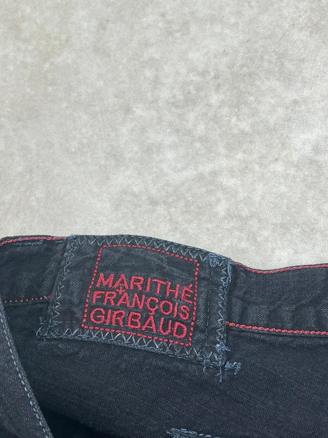 2010s Marithé + François Girbaud Black Denim Contrast Stitch Jeans FHQhyej 11