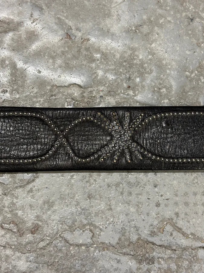 Marithé + François Girbaud Black Embellished Leather Belt FeWFPCy 6