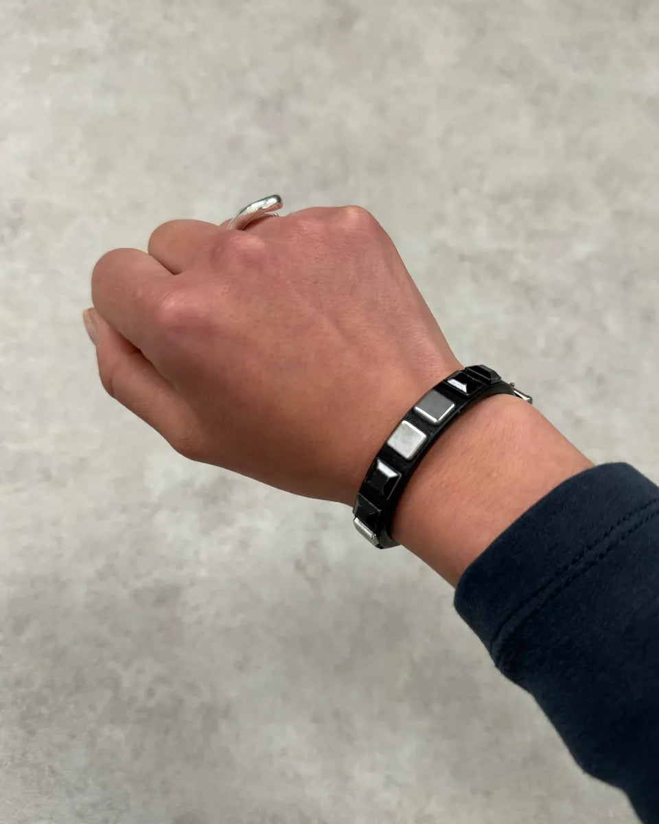 Marithé + François Girbaud Black Leather Bracelet xcqZrJa 0