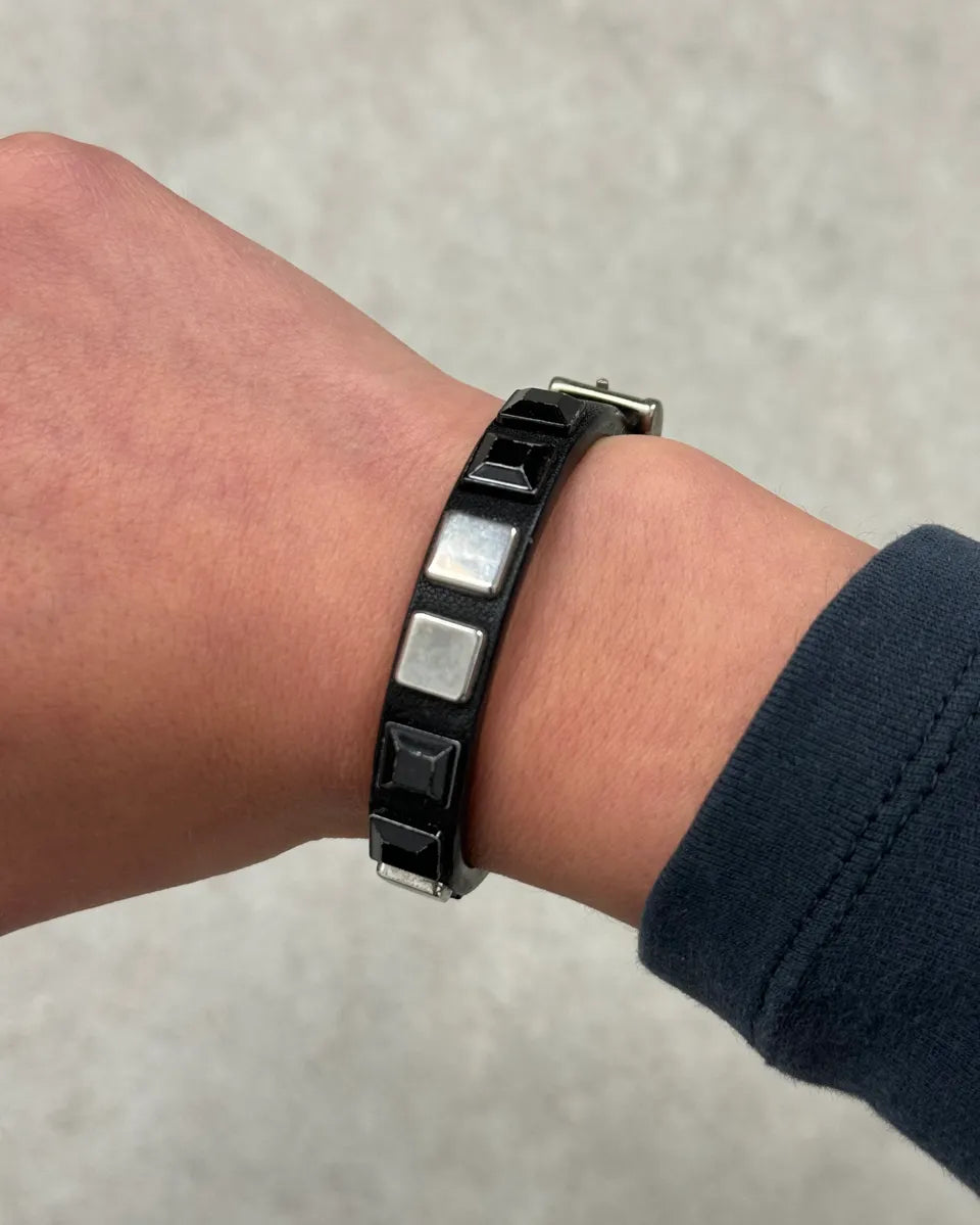Marithé + François Girbaud Black Leather Bracelet xcqZrJa 2