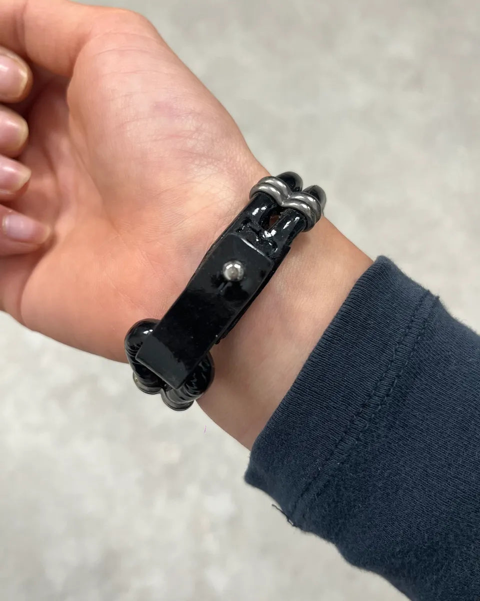 Marithé + François Girbaud Black Leather Bracelet  ZAYimIe 2