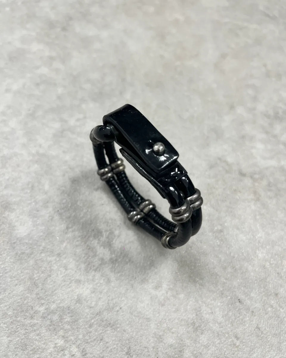 Marithé + François Girbaud Black Leather Bracelet  ZAYimIe 5