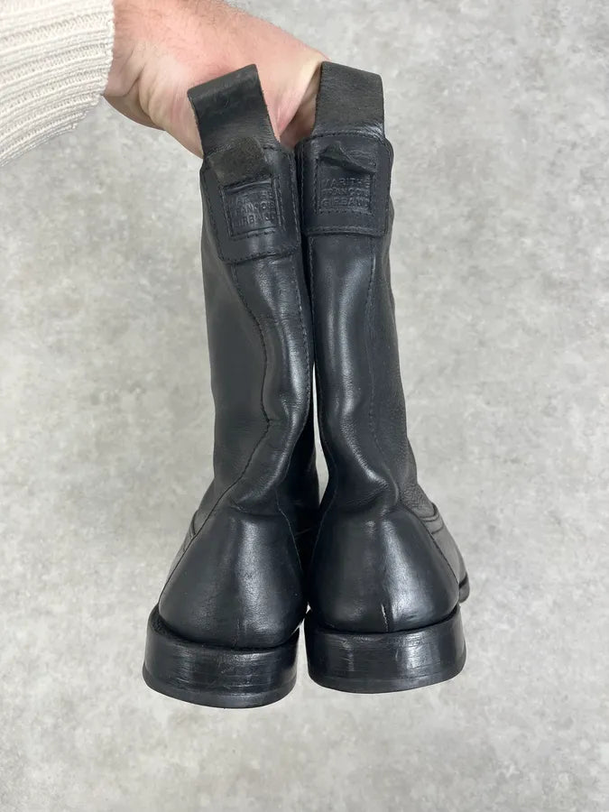 Marithé + François Girbaud Black Leather Padded Biker Boots BRnXrOG 7