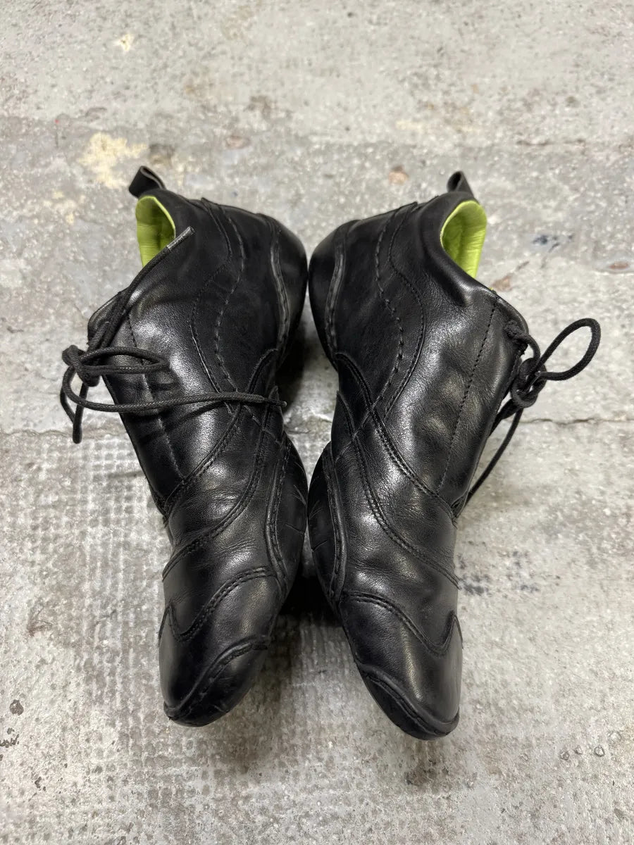 Marithé + François Girbaud Black Moto Leather Sneakers qkfxrXf 3