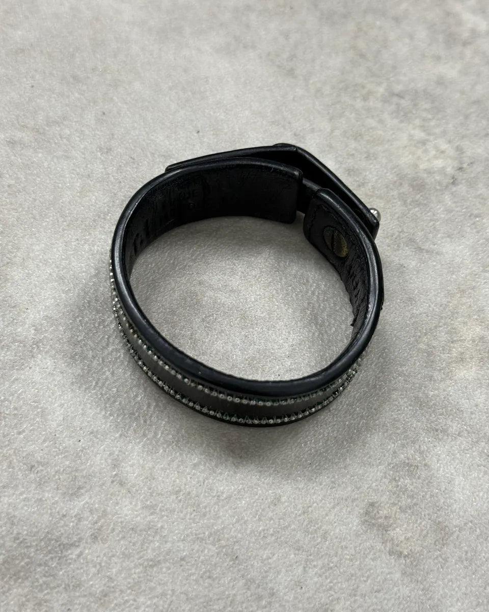 Marithé + François Girbaud Black Shiny Leather Bracelet  cTVMwPn 4