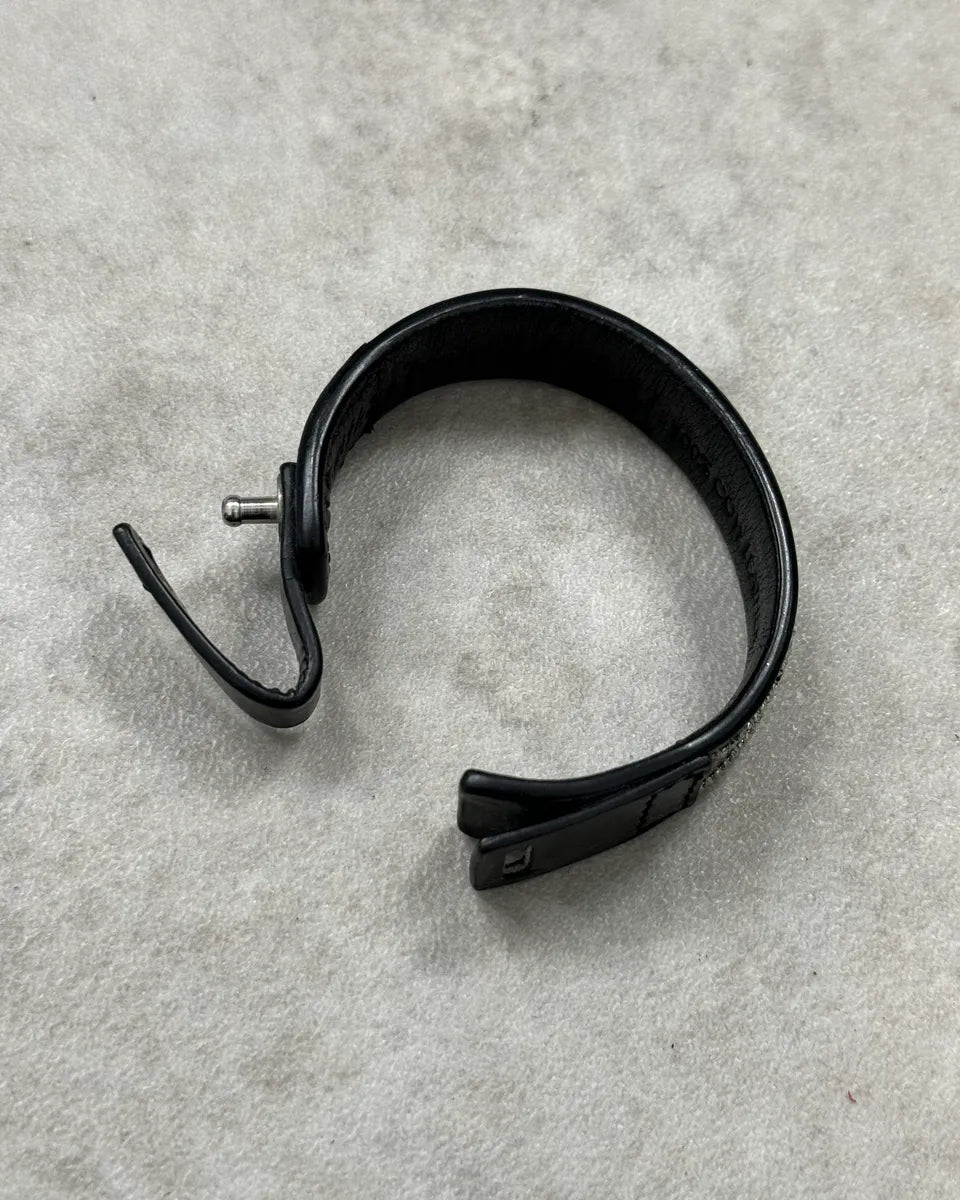 Marithé + François Girbaud Black Shiny Leather Bracelet  cTVMwPn 5