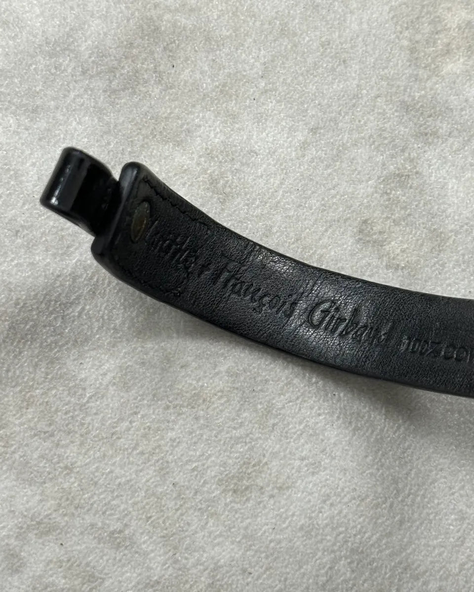 Marithé + François Girbaud Black Shiny Leather Bracelet  cTVMwPn 6