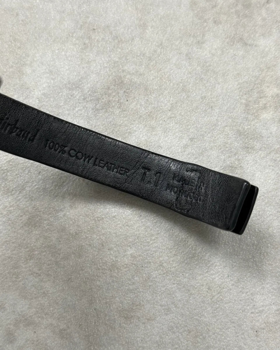 Marithé + François Girbaud Black Shiny Leather Bracelet  cTVMwPn 7