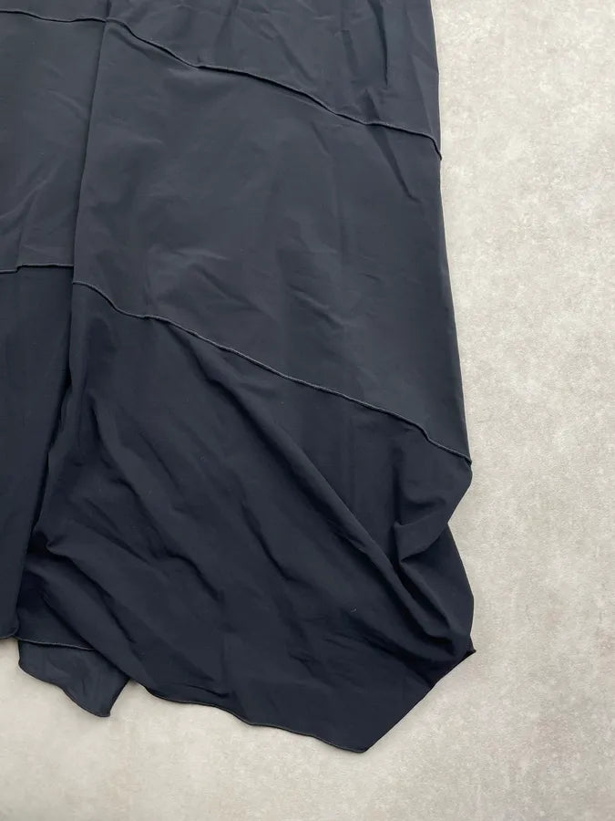 Marithé + François Girbaud Black Silk Asymmetrical Ruffle Maxi Dress bhjUqjw 5